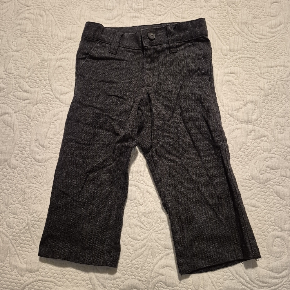 Gymboree boys size 2T Outlet black dressy pants adjustable waist, altered